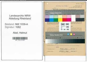 Entnazifizierung Helmut Abel , geb. 04.02.1920 (Autoschlosser)