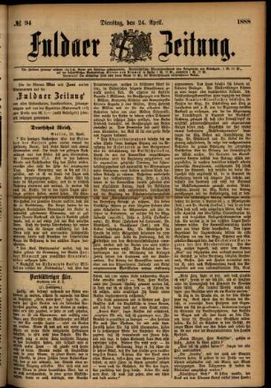 Ausgabe vom Dienstag, den 24. April 1888.