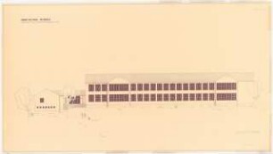Gartenanlage Evangelische Volksschule am Burgfeld, Neviges: Schulgebäude, nördlicher Klassentrakt: Südostansicht 1:100