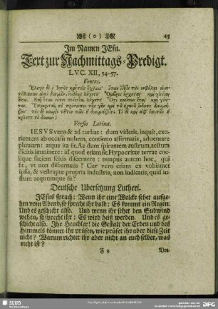 [Nachmittags-Predigt. Luc. XII, 54-57]