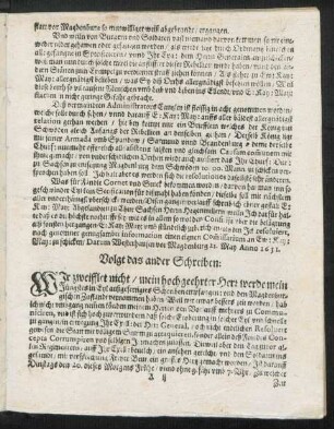Volgt das ander Schreiben
