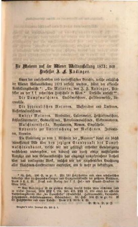 Dingler's polytechnisches Journal. 215. 1875