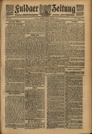 Zweite Ausgabe vom Montag, den 11. Oktober 1909.