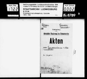 Kommunsachen: Liegenschaften, Oberamt Esslingen