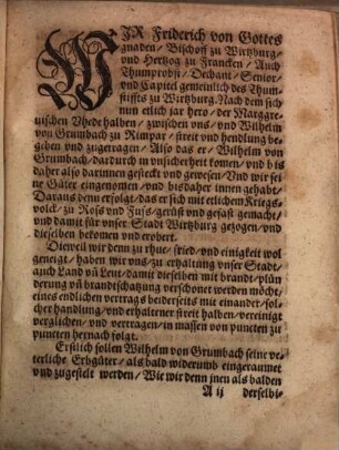 Copia des Vertrags zwischen dem Bischoff zu Wirtzburg vnd Wilhelm von Grumbach
