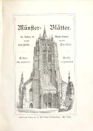 Münster-Blätter, 1. 1878