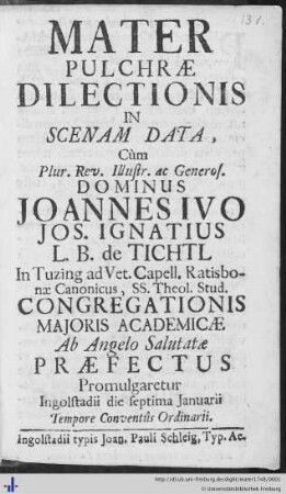 Mater Pulchrae Dilectionis