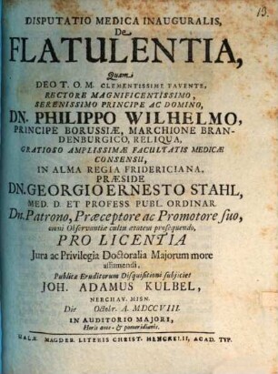 Disp. med. inaug. de flatulentia