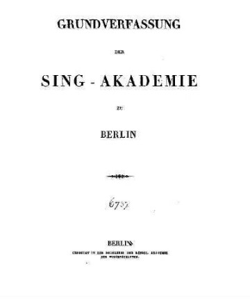 Grundverfassung der Sing-Akademie zu Berlin