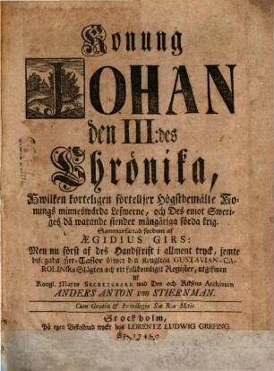 Konung Johan den III. des Chrönika