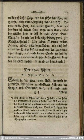 Der 144. Psalm. Ein Psalm Davids