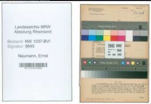 Entnazifizierung Ernst Neumann , geb. 07.02.1900 (Reg.Inspektor)