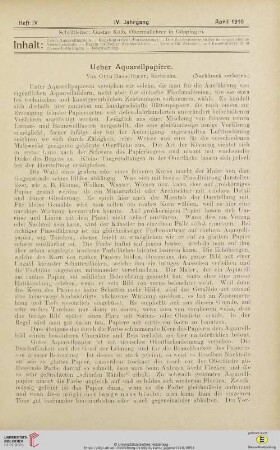 Heft IV (April 1910)