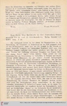 3: [Rezension von: Max Deri, Das Rollwerk in der deutschen Ornamentik des 16. und 17. Jahrhunderts]