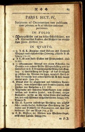 Sectio IV. Scriptores ad Oeconomiam tam publicam quam privatam ...