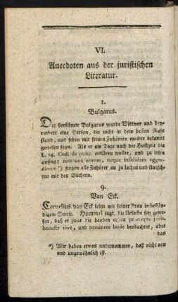 VI. Anecdoten aus der juristischen Literatur.