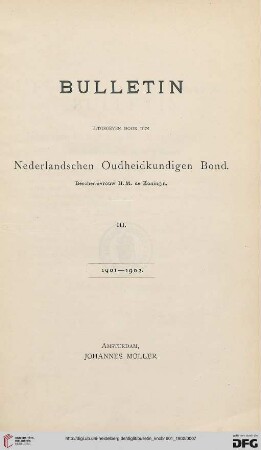 3: Bulletin van den Nederlandschen Oudheidkundigen Bond