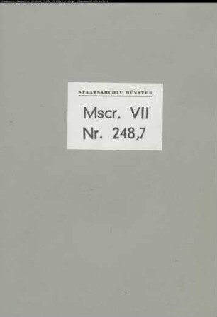 Historische Materialsammlungen Roger Wilmans, Bd. 7