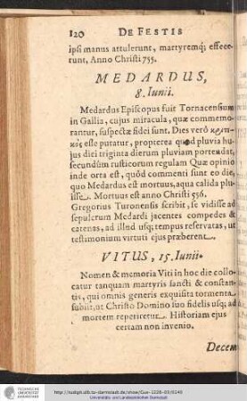 Vitus, 15. Iunii.