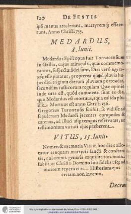 Vitus, 15. Iunii.