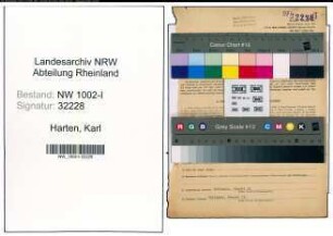 Entnazifizierung Karl Harten, geb. 10.04.1901 (Kaufmann)