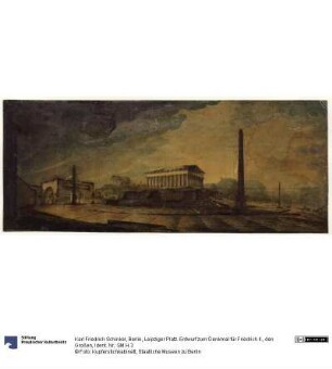 Berlin, Leipziger Platz. Entwurf zum Denkmal für Friedrich II., den Großen