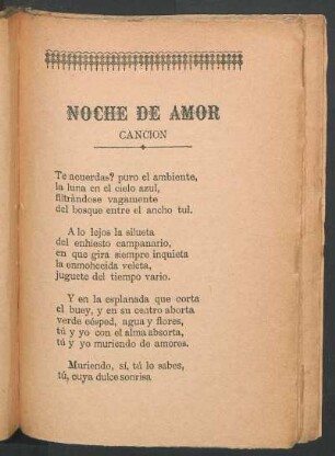 Noche de amor : Canción