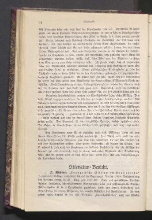 Litteratur-Bericht