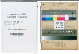 Entnazifizierung Gertrud Schroers , geb. 18.08.1911 ()