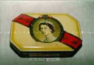 Blechdose für ? "A Souvenir of the Coronation of H.M. QUEEN ELIZABETH 2 1953"