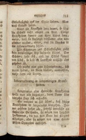 [Erster Absatz.] Lebensordnung in langwierigen Krankheiten.