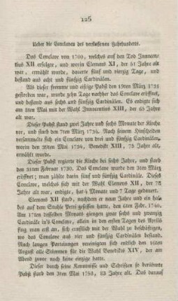 125-127 Ueber die Conclaven des verflossenen Jahrhunderts