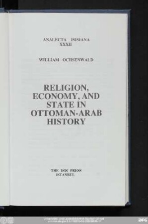 Religion, economy, and state in Ottoman Arab history