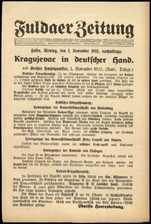 Ausgabe vom Montag, den 01. November 1915.