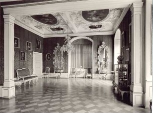 Schlossinnenansicht, Roter Saal. Detmold. Schlossplatz. Papierabzug