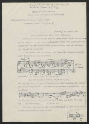 Brief an Frieda Kwast-Hodapp, 20.04.1922