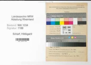 Entnazifizierung Hildegard Scharf , geb. 10.01.1882 ()