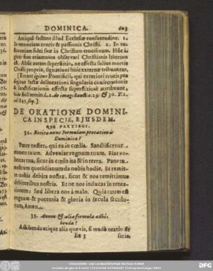 De Oratione Dominica In Specie, Ejusdemque Partibus.