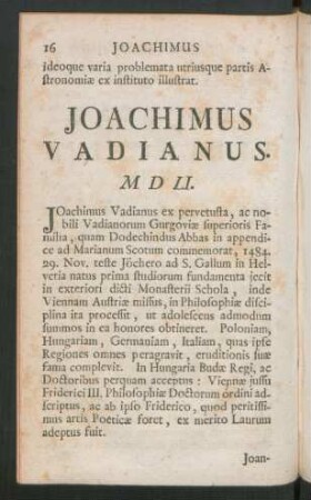 Joachimus Vadianus. M D LI.