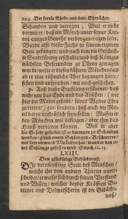 LXIII. Das glückselige Gedächtnuß.