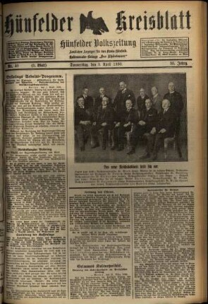 Erste Ausgabe vom Donnerstag, den 03. April 1930.