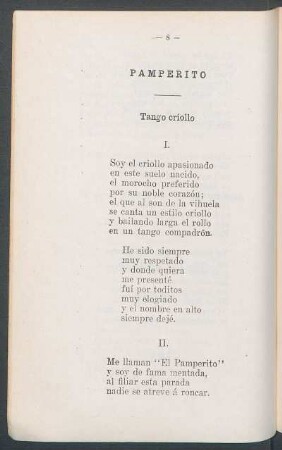 Pamperito : Tango criollo