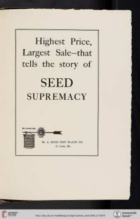 M. A. [Miles Ainscoe] Seed Dry Plate Co. [Plates]