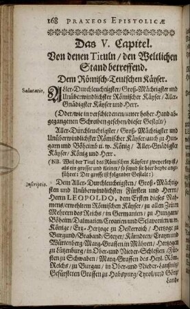 Dem Römisch-Teutschen Käyser; Dem Römischen Könige; Dem Könige in Franckreich; ...