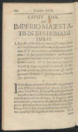 Caput XIIX. De Imperio Maiestatis In Res Humani Iuris