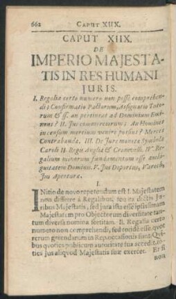 Caput XIIX. De Imperio Maiestatis In Res Humani Iuris