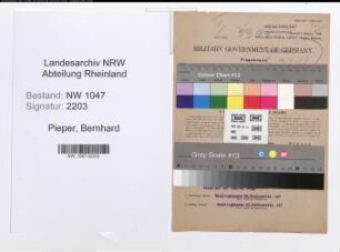 Entnazifizierung Bernhard Pieper , geb. 03.05.1912 (Angestellter)