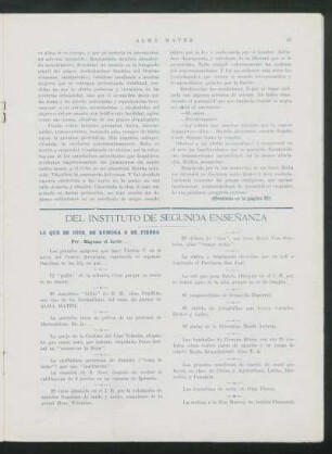 Del Instituto de Segunda Enseñanza : Lo que se dice se rumora o se piensa