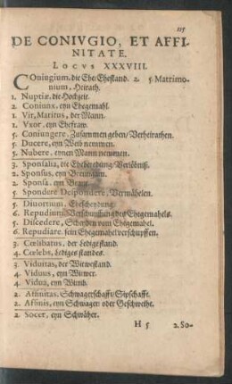 De Coniugio, Et Afinitate. Locus XXXVIII.