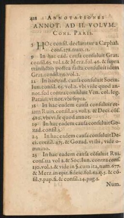 Annot. Ad II. Volum. Cons. Paris.